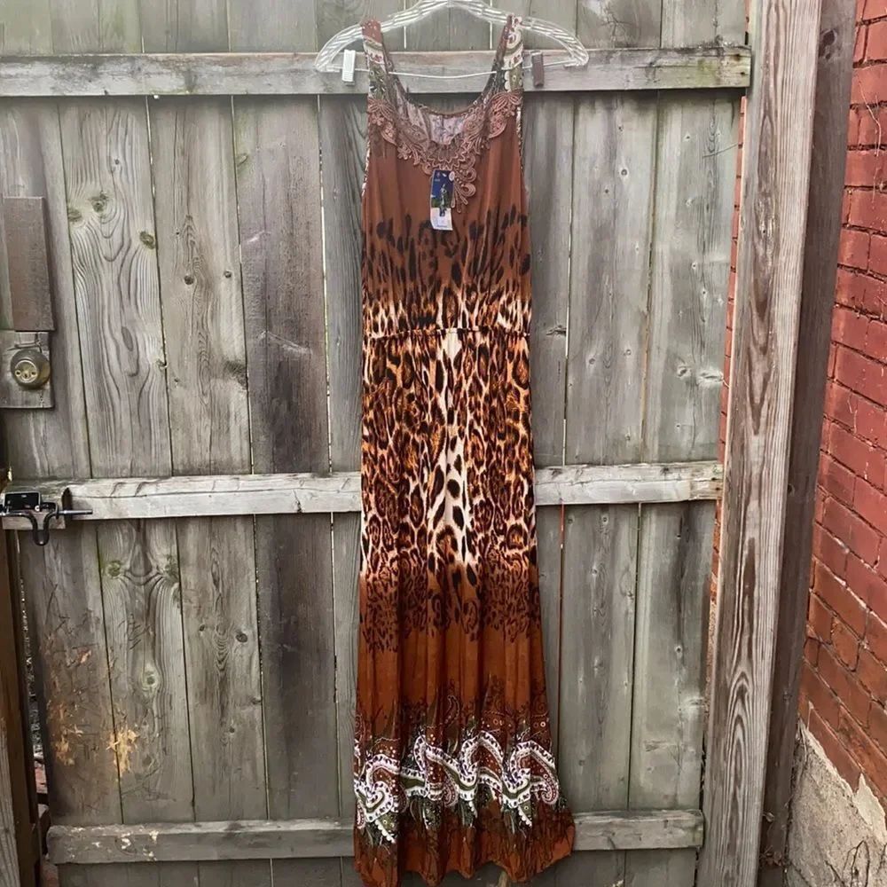 Leopard print maxi dress sz. XXL NWT